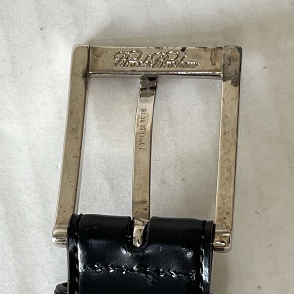 BROOKS BROTHERS MADE IN ITALY BLACK GENUINE LEATHER DRESS BELT SIZE 36 - Picture 16 of 16